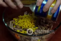 Салат с языком и кукурузой - Шаг 7 Салат с языком и кукурузой - Шаг 7