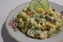 Оливье со свежим огурцом - Шаг 7 Оливье со свежим огурцом - Шаг 7