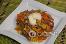Салат с языком и кукурузой - Шаг 8 Салат с языком и кукурузой - Шаг 8