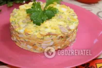 Салат с плавленым сыром и кукурузой - Шаг 8 Салат с плавленым сыром и кукурузой - Шаг 8