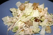 Салат с сухариками и капустой - Шаг 7 Салат с сухариками и капустой - Шаг 7
