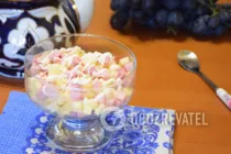 Салат с ананасами и ветчиной - Шаг 7 Салат с ананасами и ветчиной - Шаг 7