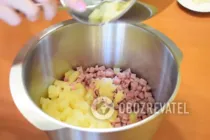 Салат с ананасами и ветчиной - Шаг 5 Салат с ананасами и ветчиной - Шаг 5