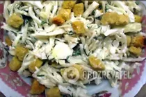 Салат с сухариками и капустой - Шаг 6 Салат с сухариками и капустой - Шаг 6