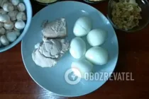 Салат с грибами и курицей - Шаг 1 Салат с грибами и курицей - Шаг 1