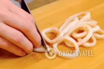 Салат с креветками и кальмарами - Шаг 5 Салат с креветками и кальмарами - Шаг 5