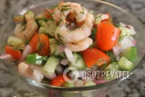 Салат с креветками и огурцом - Шаг 8 Салат с креветками и огурцом - Шаг 8