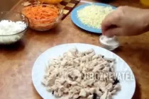Салат з чорносливом, куркою і морквою - Крок 5 Салат з чорносливом, куркою і морквою - Крок 5