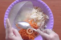 Салат с омлетом и колбасой - Шаг 6 Салат с омлетом и колбасой - Шаг 6