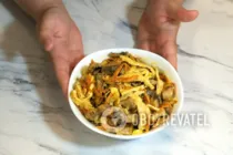 Салат с омлетом и грибами - Шаг 8 Салат с омлетом и грибами - Шаг 8