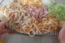 Салат с омлетом и ветчиной - Шаг 8 Салат с омлетом и ветчиной - Шаг 8
