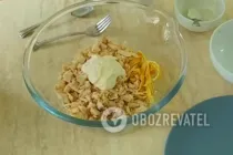 Салат з куркою і омлетом - Крок 7 Салат з куркою і омлетом - Крок 7