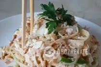 Салат с омлетом и ветчиной - Шаг 9 Салат с омлетом и ветчиной - Шаг 9