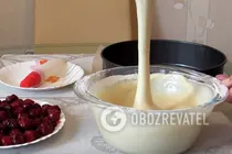Пирог на кефире с вишней - Шаг 5 Пирог на кефире с вишней - Шаг 5