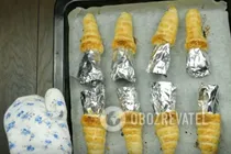 Трубочки с белковым кремом - Шаг 6 Трубочки с белковым кремом - Шаг 6