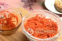 Салат "Грибная поляна" с корейской морковкой - Шаг 3 Салат "Грибная поляна" с корейской морковкой - Шаг 3