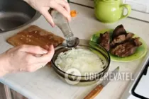 Салат с говяжьей печенью - Шаг 5 Салат с говяжьей печенью - Шаг 5