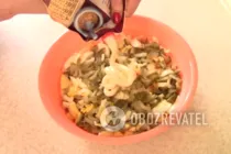 Салат с куриной печенью и грибами - Шаг 7 Салат с куриной печенью и грибами - Шаг 7