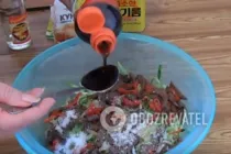 Салат с печенью и огурцами - Шаг 7 Салат с печенью и огурцами - Шаг 7