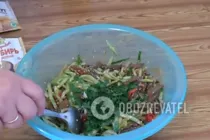 Салат с печенью и огурцами - Шаг 8 Салат с печенью и огурцами - Шаг 8