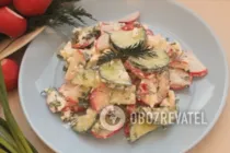 Салат с редиской и сметаной - Шаг 7 Салат с редиской и сметаной - Шаг 7