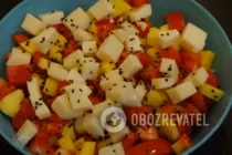 Салат с манго и сыром - Шаг 8 Салат с манго и сыром - Шаг 8