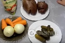Салат с солеными огурцами и говяжьим сердцем - Шаг 1 Салат с солеными огурцами и говяжьим сердцем - Шаг 1
