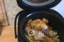 Тушеная картошка с курицей в мультиварке - Шаг 3 Тушеная картошка с курицей в мультиварке - Шаг 3