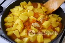 Тушеная картошка с куриным филе - Шаг 7 Тушеная картошка с куриным филе - Шаг 7
