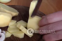 Тушкована картопля з грибами в сметані - Крок 1 Тушкована картопля з грибами в сметані - Крок 1