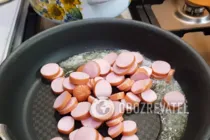 Яичница с сосисками - Шаг 3 Яичница с сосисками - Шаг 3