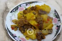 Картошка с грибами и мясом - Шаг 7 Картошка с грибами и мясом - Шаг 7