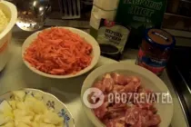 Тушеная капуста с мясом и грибами - Шаг 2 Тушеная капуста с мясом и грибами - Шаг 2