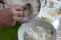 Салат с сайрой и рисом - Шаг 2 Салат с сайрой и рисом - Шаг 2