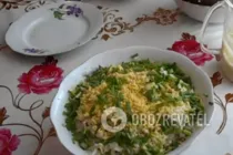 Салат с сайрой и рисом - Шаг 7 Салат с сайрой и рисом - Шаг 7