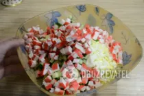 Салат с крабовыми палочками без риса - Шаг 6 Салат с крабовыми палочками без риса - Шаг 6
