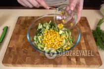 Салат с крабовыми палочками и пекинской капустой - Шаг 5 Салат с крабовыми палочками и пекинской капустой - Шаг 5