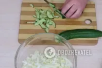 Салат с пекинской капустой и колбасой - Шаг 2 Салат с пекинской капустой и колбасой - Шаг 2