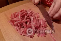 Салат с колбасой, пекинской капустой и кукурузой - Шаг 3 Салат с колбасой, пекинской капустой и кукурузой - Шаг 3