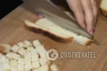 Салат с сухариками и колбасой - Шаг 1 Салат с сухариками и колбасой - Шаг 1