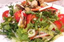 Салат с морепродуктами без майонеза - Шаг 10 Салат с морепродуктами без майонеза - Шаг 10