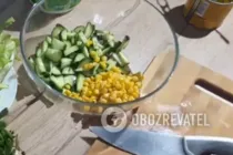 Салат з кукурудзою без майонезу - Крок 2 Салат з кукурудзою без майонезу - Крок 2