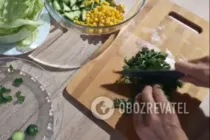 Салат з кукурудзою без майонезу - Крок 3 Салат з кукурудзою без майонезу - Крок 3
