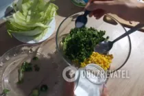 Салат з кукурудзою без майонезу - Крок 4 Салат з кукурудзою без майонезу - Крок 4