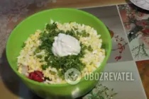 Салат с яйцом и редиской - Шаг 6 Салат с яйцом и редиской - Шаг 6
