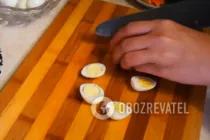 Салат с перепелиными яйцами и курицей - Шаг 8 Салат с перепелиными яйцами и курицей - Шаг 8