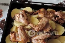 Картошка с крылышками в духовке - Шаг 6 Картошка с крылышками в духовке - Шаг 6