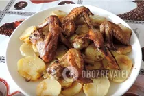 Картошка с крылышками в духовке - Шаг 7 Картошка с крылышками в духовке - Шаг 7