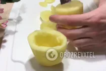 Фаршированная картошка фаршем в кастрюле - Шаг 3 Фаршированная картошка фаршем в кастрюле - Шаг 3