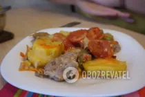 Картошка с овощами и мясом в духовке - Шаг 8 Картошка с овощами и мясом в духовке - Шаг 8
